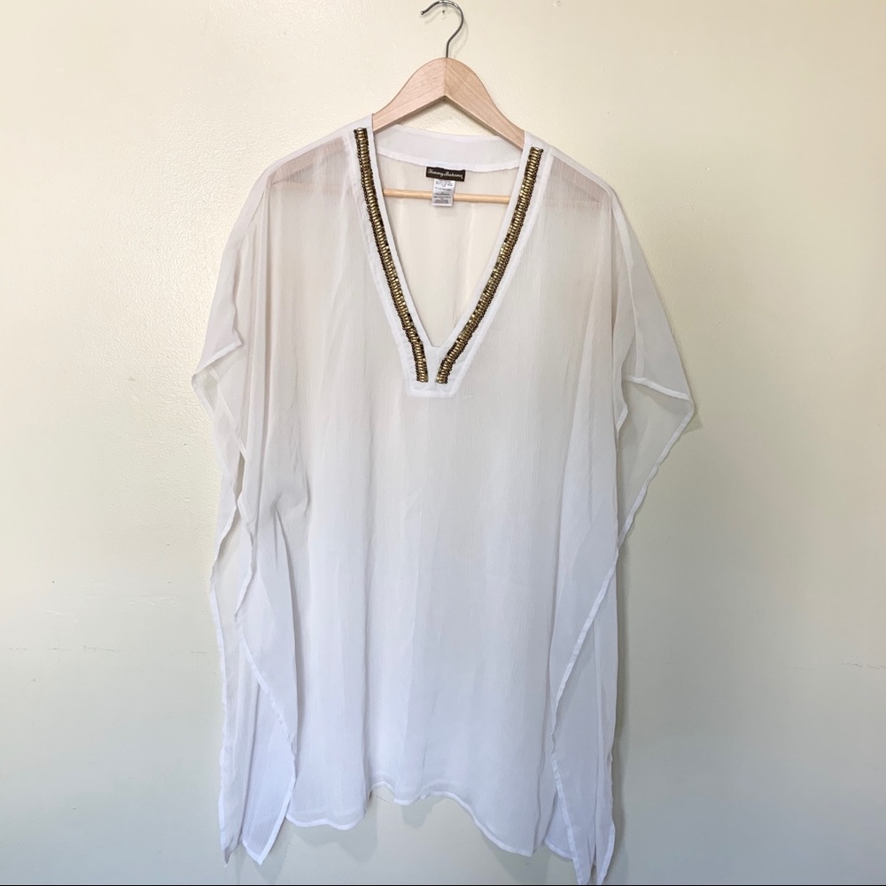 Tommy bahama white sheer swim cover up, small